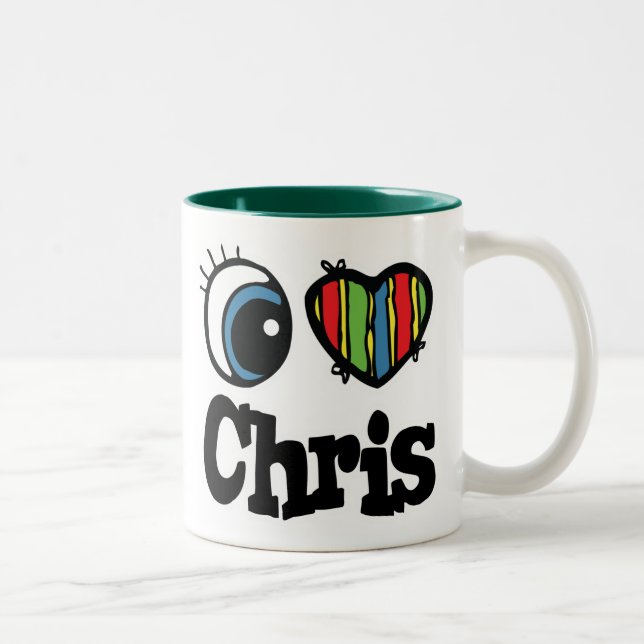 I Heart (Love) Chris Two-Tone Coffee Mug (Right)
