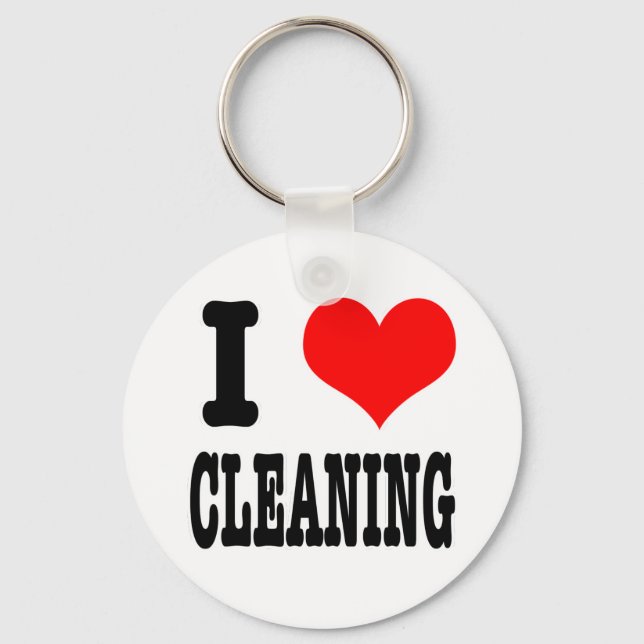 I HEART (LOVE) CLEANING KEY RING (Front)