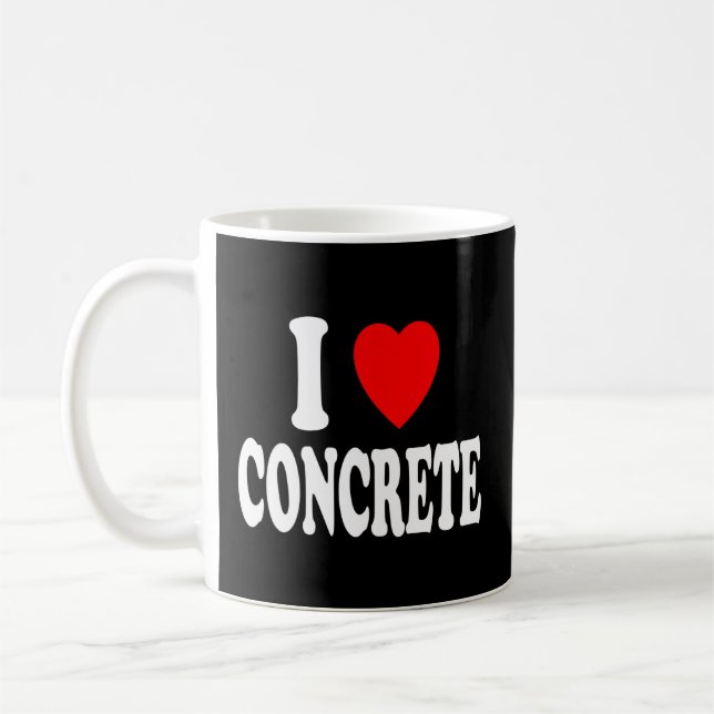 I Heart Love Concrete Project Manager Concrete Wor Coffee Mug (Left)