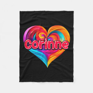 I Heart Love Corinne First Name Fleece Blanket