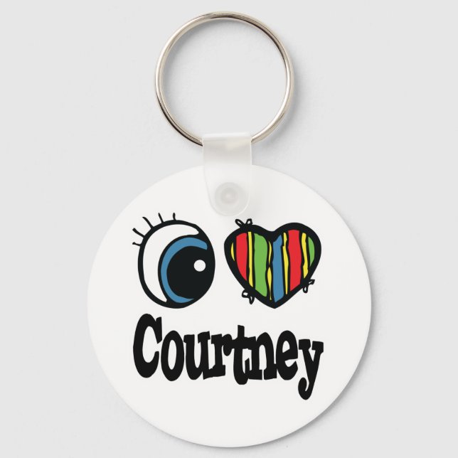 I Heart (Love) Courtney Key Ring (Front)