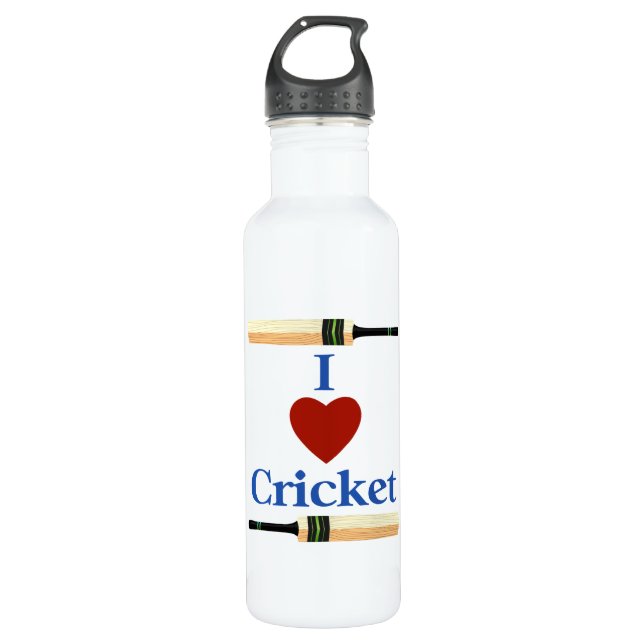 I Heart (Love) Cricket 710 Ml Water Bottle (Front)
