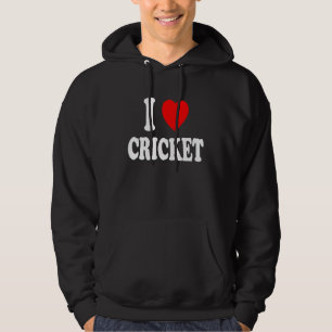 I Heart Love Cricket Favorite Sport Highschool Col Hoodie
