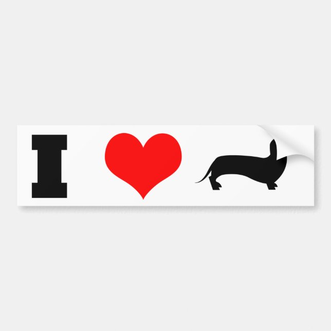 I Heart (love) Dachshunds Bumper Sticker (Front)
