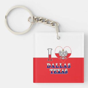 I Heart Love Dallas Texas Key Ring