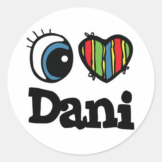 I Heart (Love) Dani Classic Round Sticker (Front)