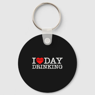I Heart Love Day Drinking Party Funny Barbecue Fam Key Ring