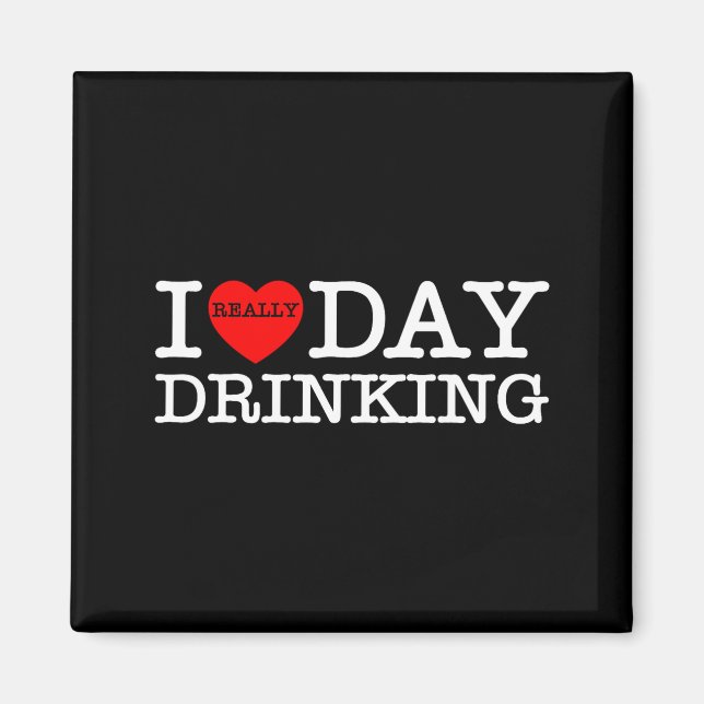 I Heart Love Day Drinking Party Funny Barbecue Fam Magnet (Front)