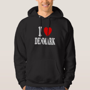 I Heart Love Denmark Travel Vacation Tourism Home Hoodie