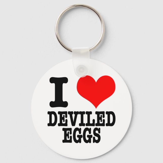I HEART (LOVE) DEVILED EGGS KEY RING (Front)