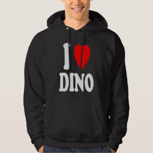 I Heart Love Dino Cute Matching Couple Spouse Hoodie