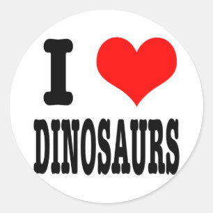 I HEART (LOVE) dinosaurs Classic Round Sticker