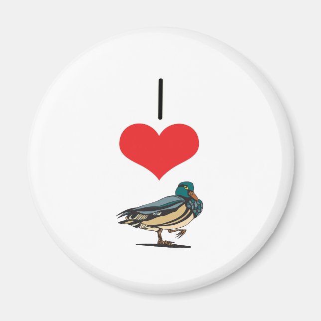 I Heart (Love) Ducks Magnet (Front)