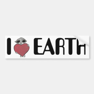 I Heart Love Earth Alien Bumper Sticker
