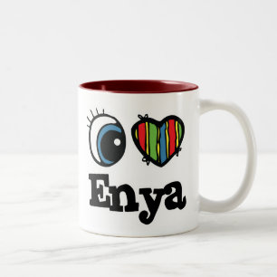 I  Heart (Love) Enya Two-Tone Coffee Mug
