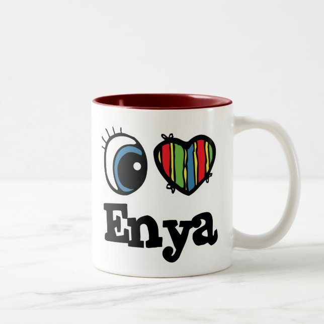 I  Heart (Love) Enya Two-Tone Coffee Mug (Right)