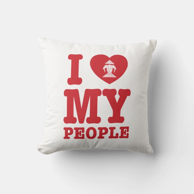I Heart (Love) Erawan My Lao People Cushion (Front)