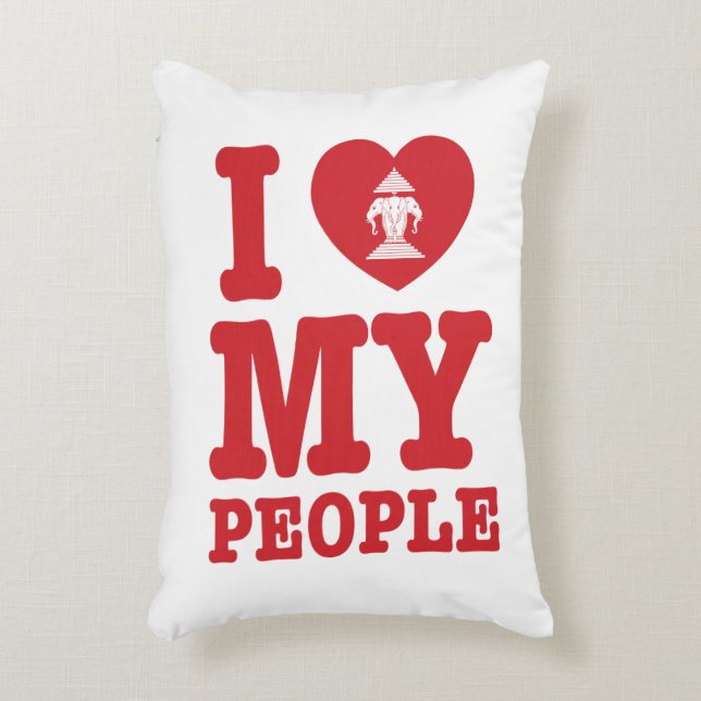 I Heart (Love) Erawan My Lao People Decorative Cushion (Front(Vertical))