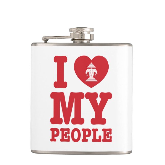 I Heart (Love) Erawan My Lao People Hip Flask (Front)