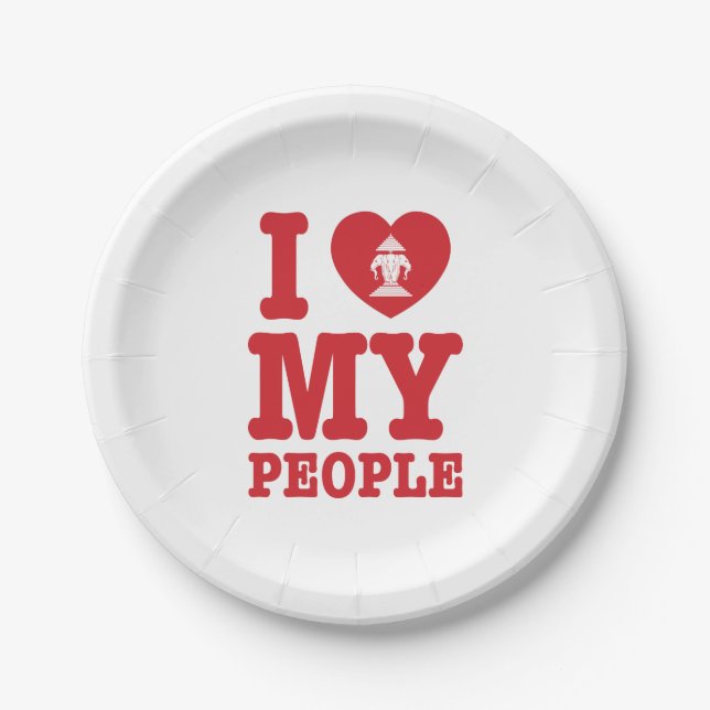 I Heart (Love) Erawan My Lao People Paper Plate (Front)