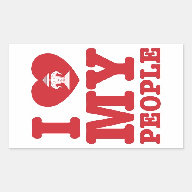 I Heart (Love) Erawan My Lao People Rectangular Sticker (Front)