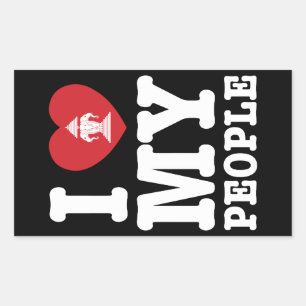 I Heart (Love) Erawan My Lao People Rectangular Sticker
