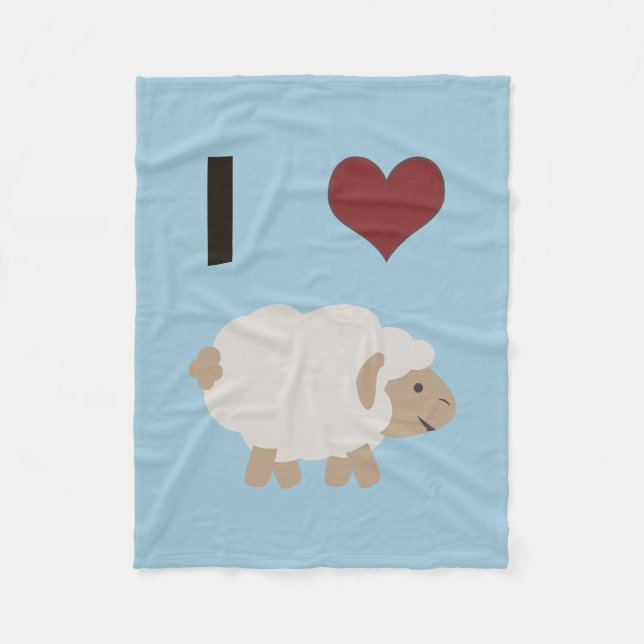 I heart (love) Ewe (you) Fleece Blanket (Front)