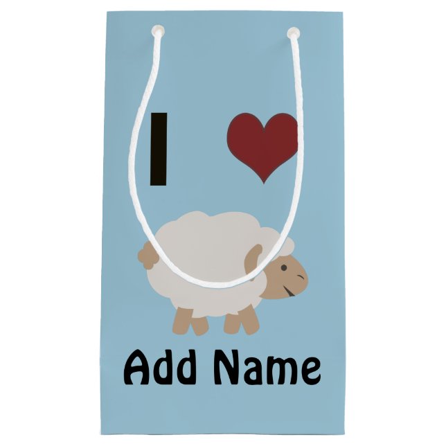 I heart (love) Ewe (you) Small Gift Bag (Front)