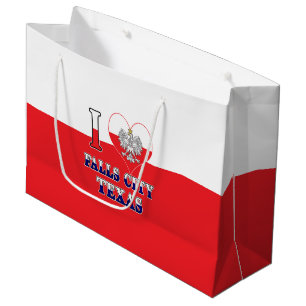 I Heart Love Falls City Texas Large Gift Bag