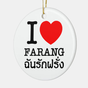 I Heart (Love) Farang Ceramic Tree Decoration