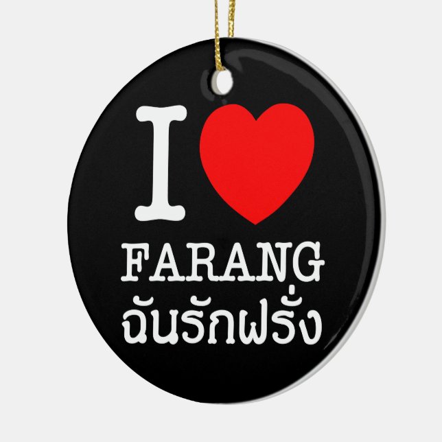 I Heart (Love) Farang Ceramic Tree Decoration (Left)