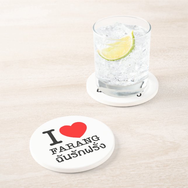 I Heart (Love) Farang Coaster (Side)