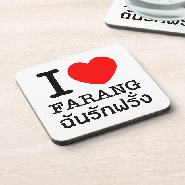 I Heart (Love) Farang Coaster (Left Side)