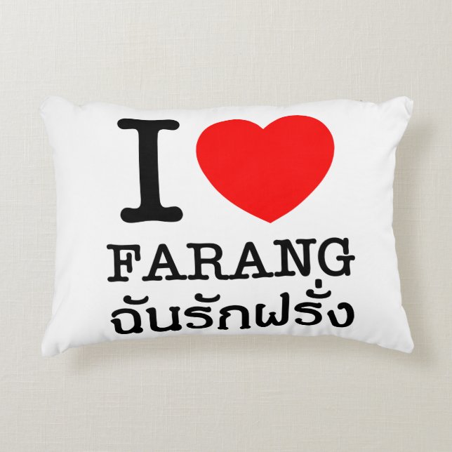 I Heart (Love) Farang Decorative Cushion (Front)