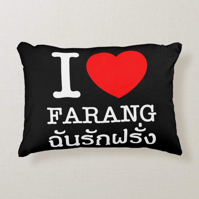I Heart (Love) Farang Decorative Cushion (Front)