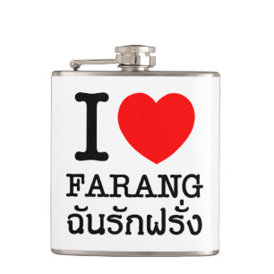 I Heart (Love) Farang Hip Flask