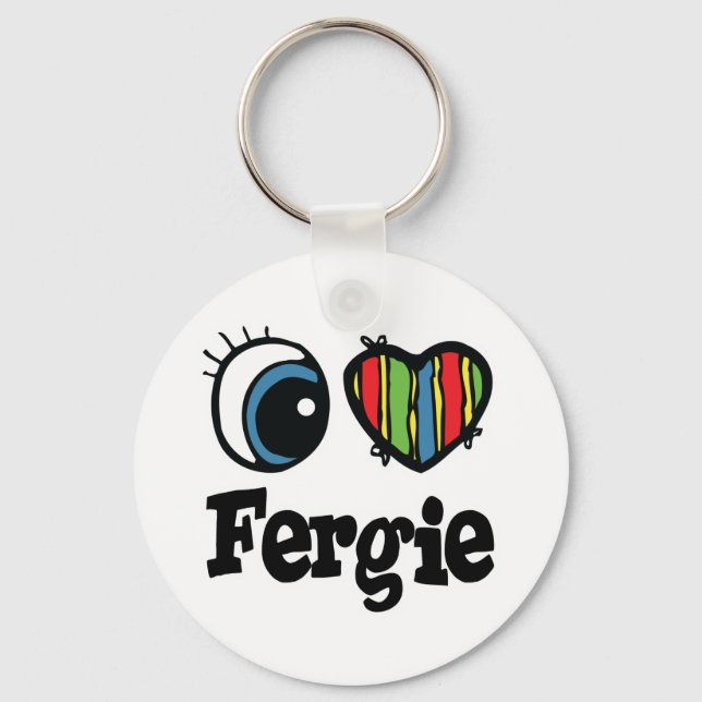I  Heart (Love) Fergie Key Ring (Front)