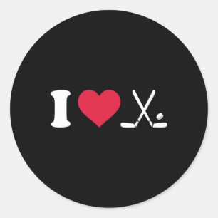 I Heart Love Field Hockey - Unisex Classic Round Sticker