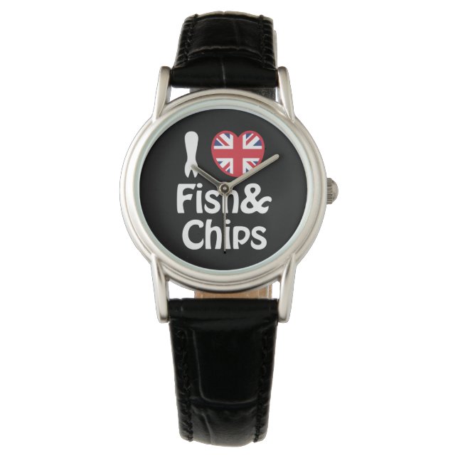 I Heart [Love] Fish & Chips Watch (Front)