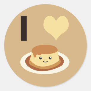 I Heart (love) flan! Classic Round Sticker