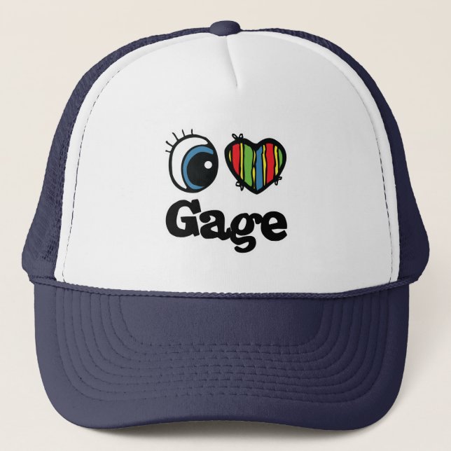 I Heart (Love) Gauge Trucker Hat (Front)