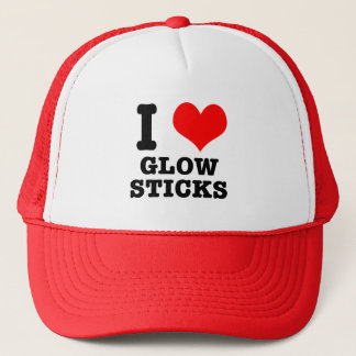 I HEART (LOVE) GLOW STICKS TRUCKER HAT