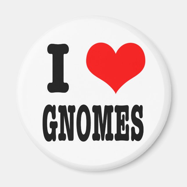 I HEART (LOVE) gnomes Magnet (Front)