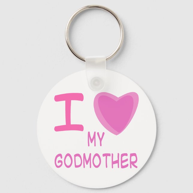 I Heart (Love) godmother Key Ring (Front)