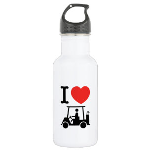 I Heart (Love) Golf Cart 532 Ml Water Bottle