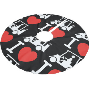 I Heart (Love) Golf Cart Brushed Polyester Tree Skirt