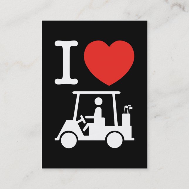 I Heart (Love) Golf Cart Business Card (Back)