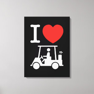 I Heart (Love) Golf Cart Canvas Print