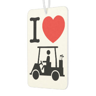 I Heart (Love) Golf Cart Car Air Freshener