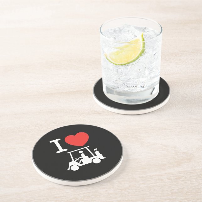 I Heart (Love) Golf Cart Coaster (Side)